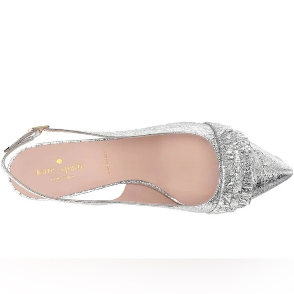 Kate Spade Oliene Silver Slingback Heels - Picture 14 of 16